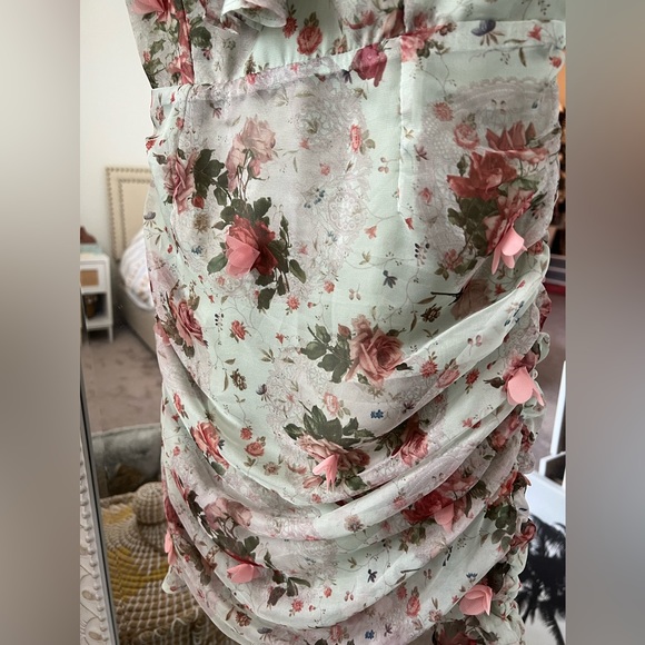 Runaway Oriana Dress in Mint Floral - Picture 4 of 5